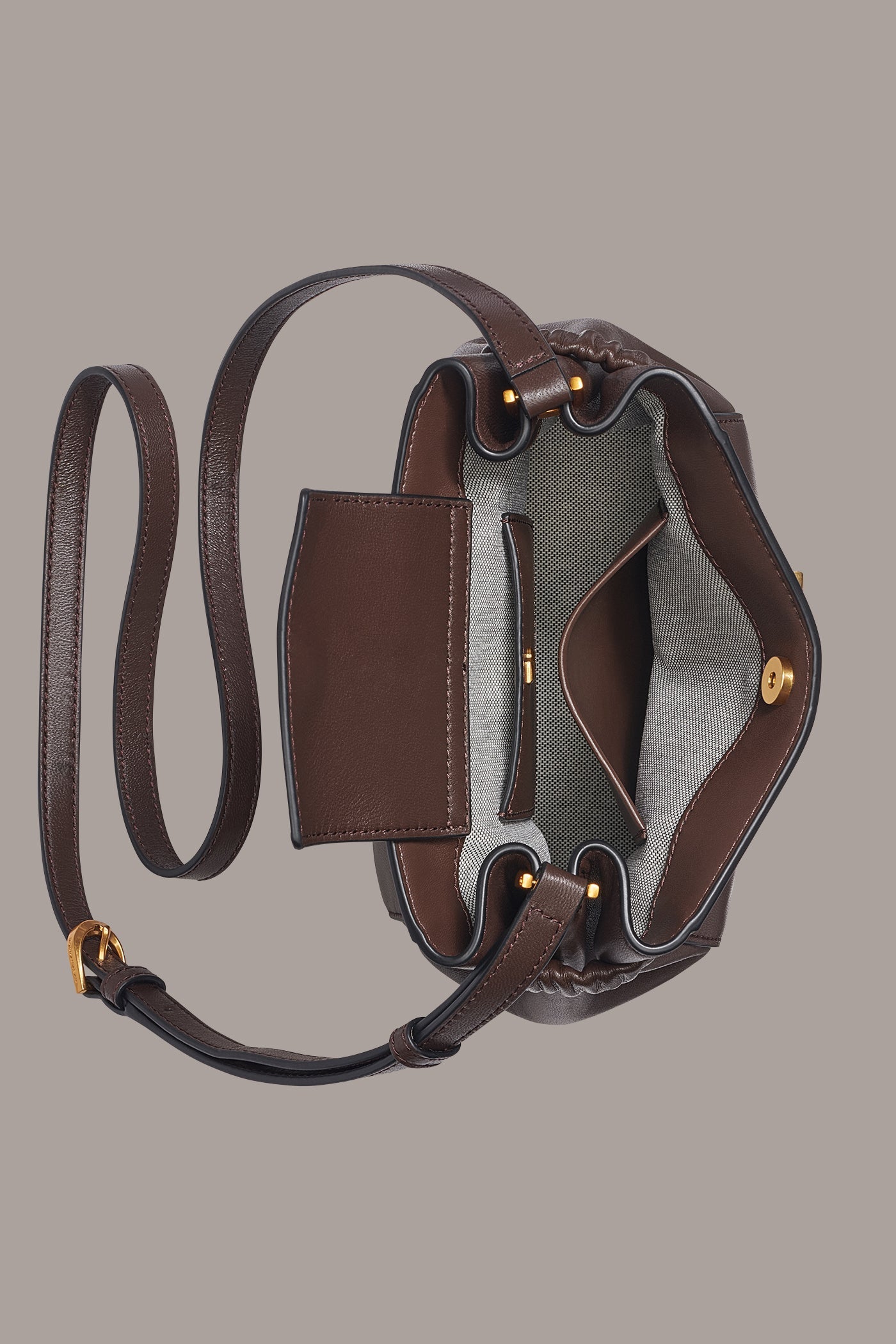 Umber GINGHAM LOGO CROSSBODY Donna Karan