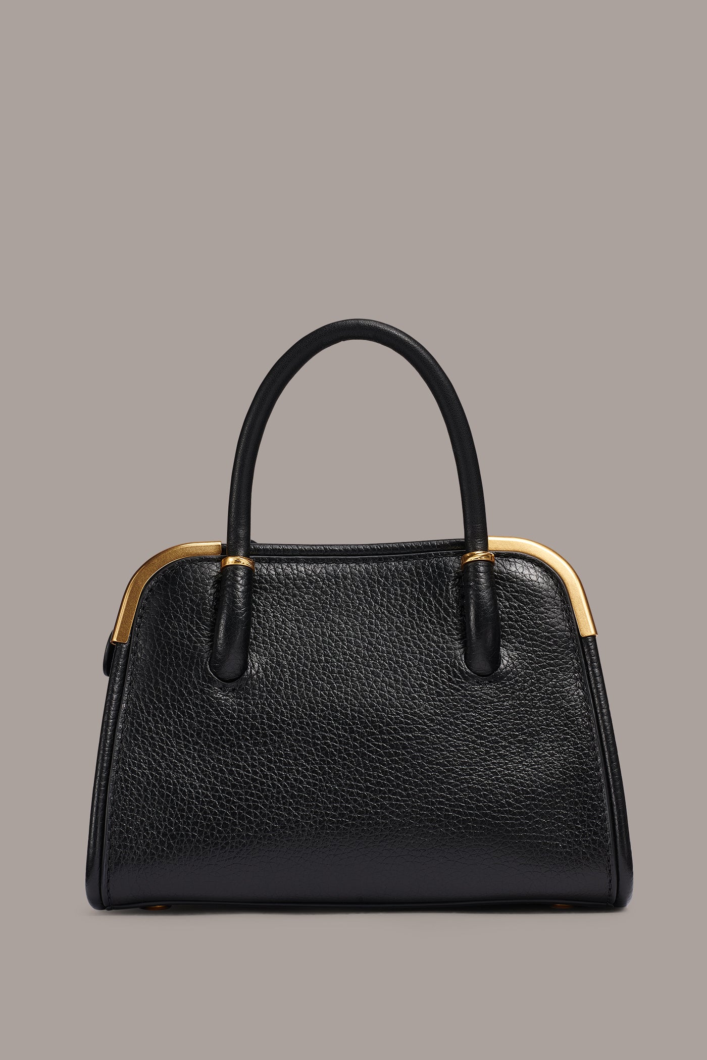 Black / Gold SATIN MINI SATCHEL Donna Karan