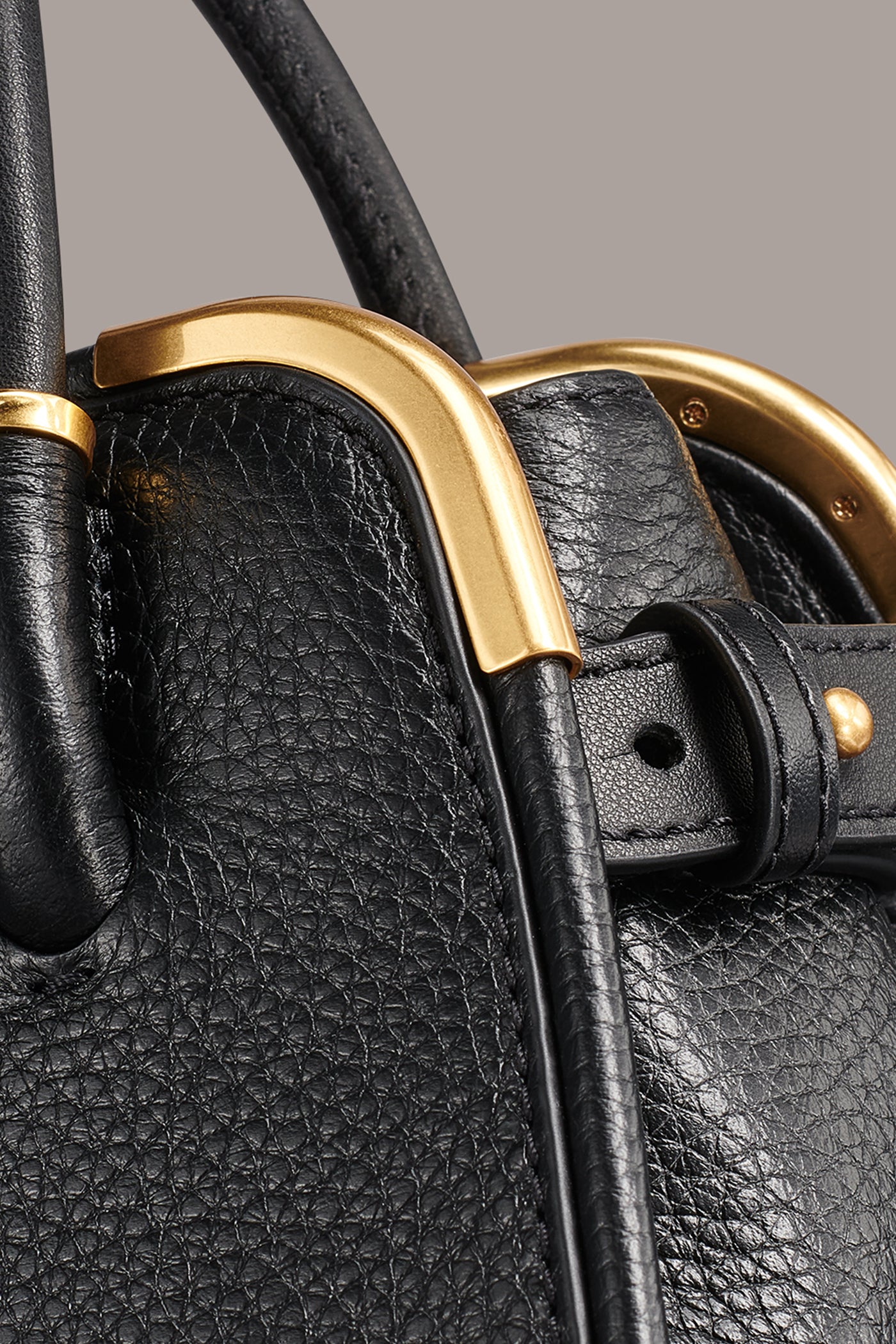 Black / Gold SATIN MINI SATCHEL Donna Karan