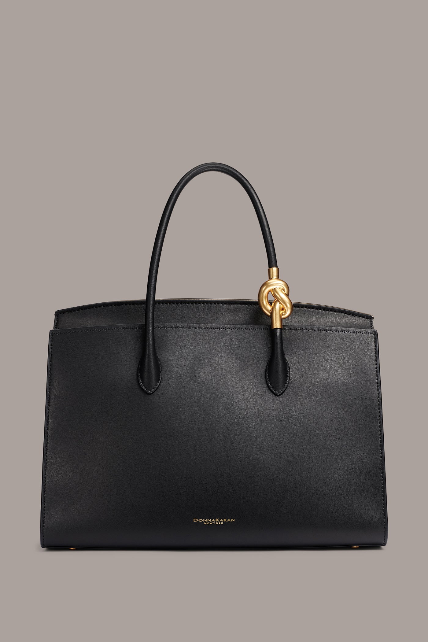 Black / Gold LODEN SATCHEL Donna Karan