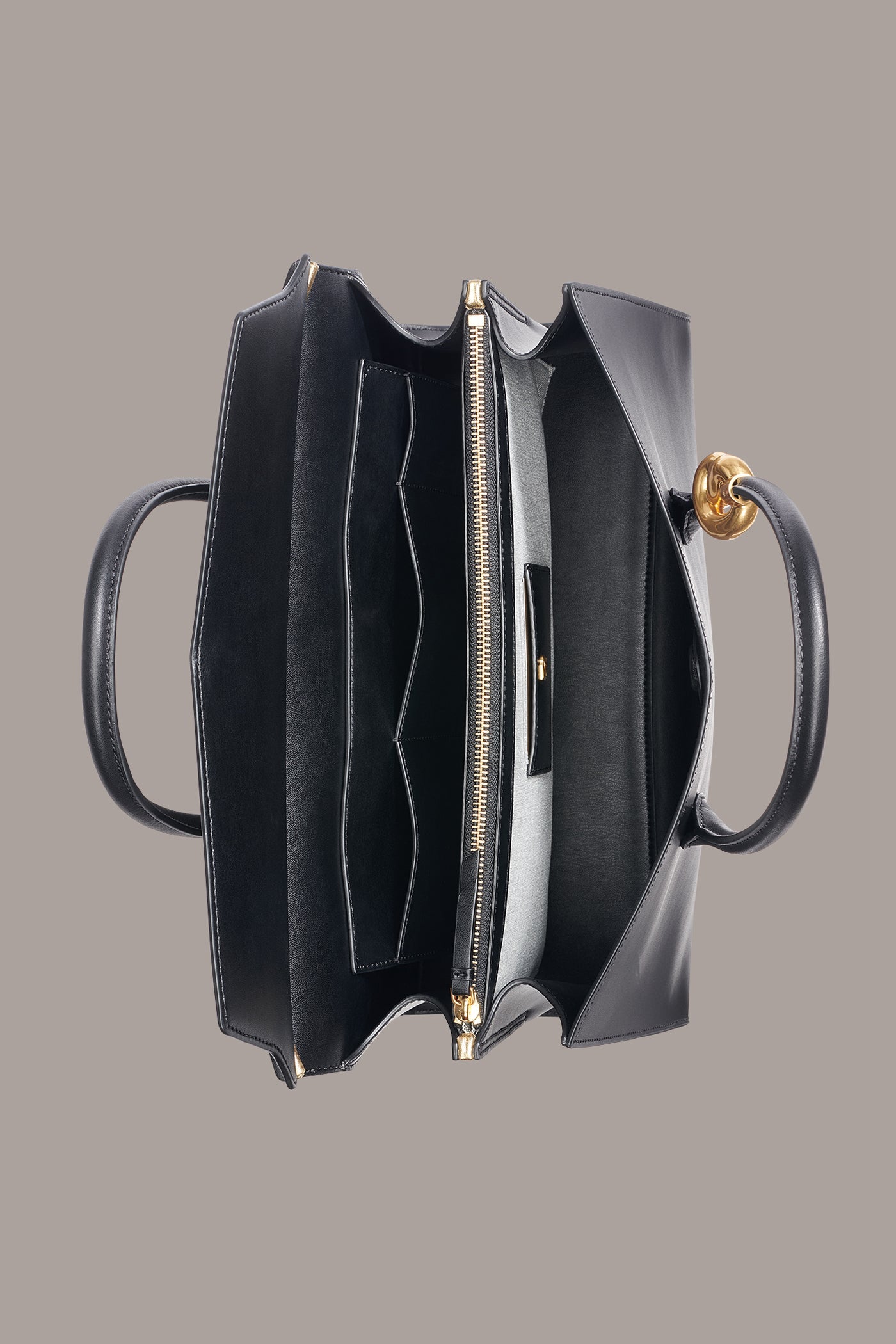 Black / Gold LODEN SATCHEL Donna Karan