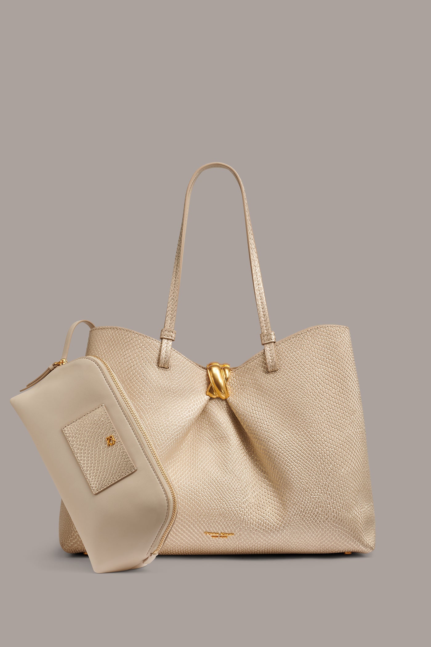 Metallic Bone CAMBRIC SNAKE TOTE Donna Karan