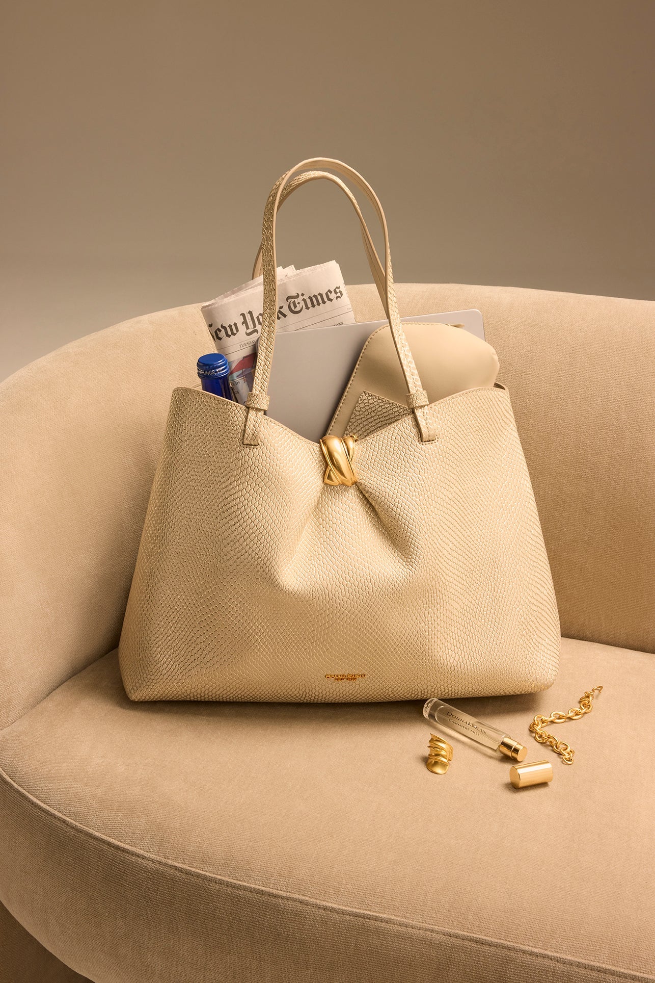 Metallic Bone CAMBRIC SNAKE TOTE Donna Karan