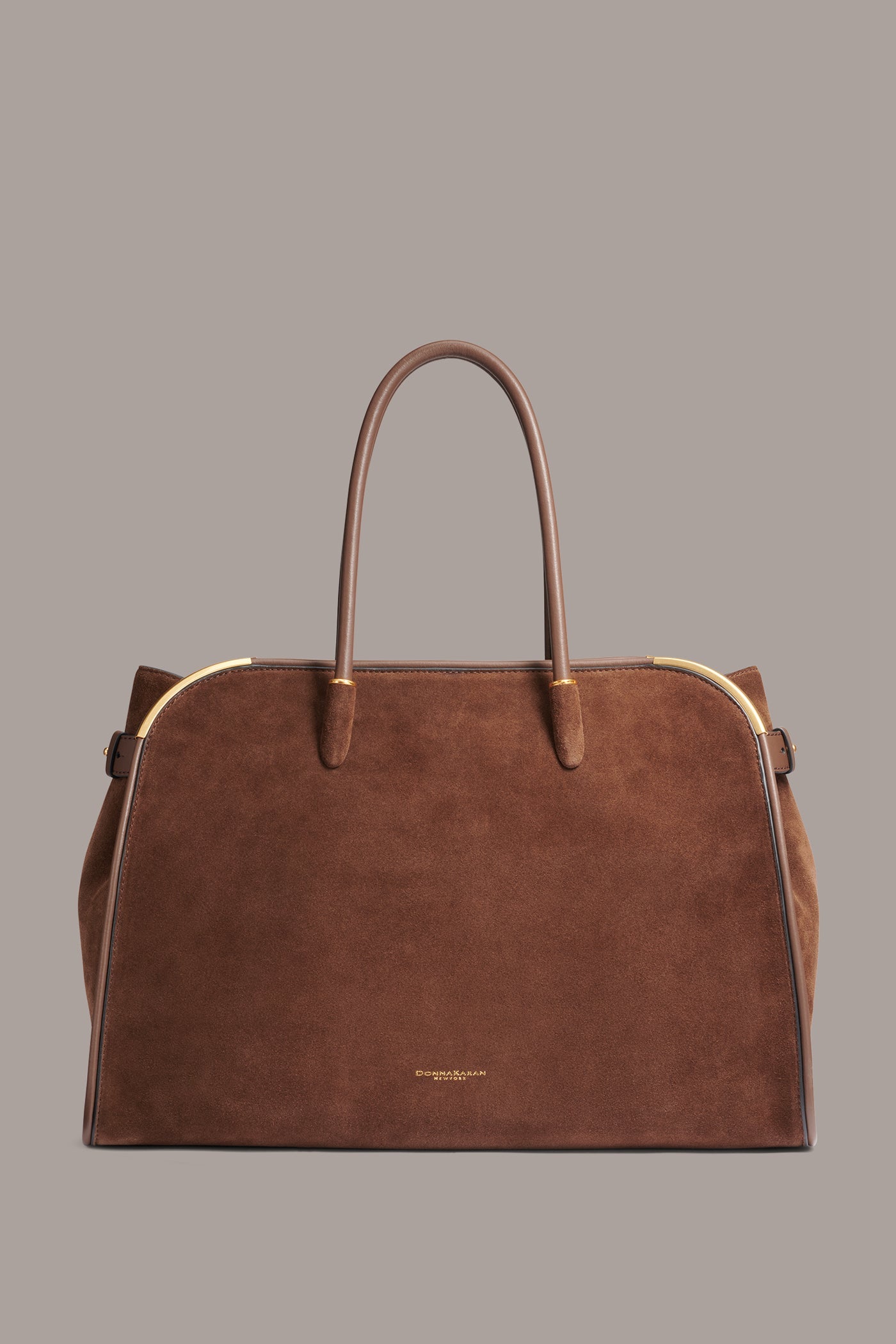 Chocolate SATIN TOTE Donna Karan