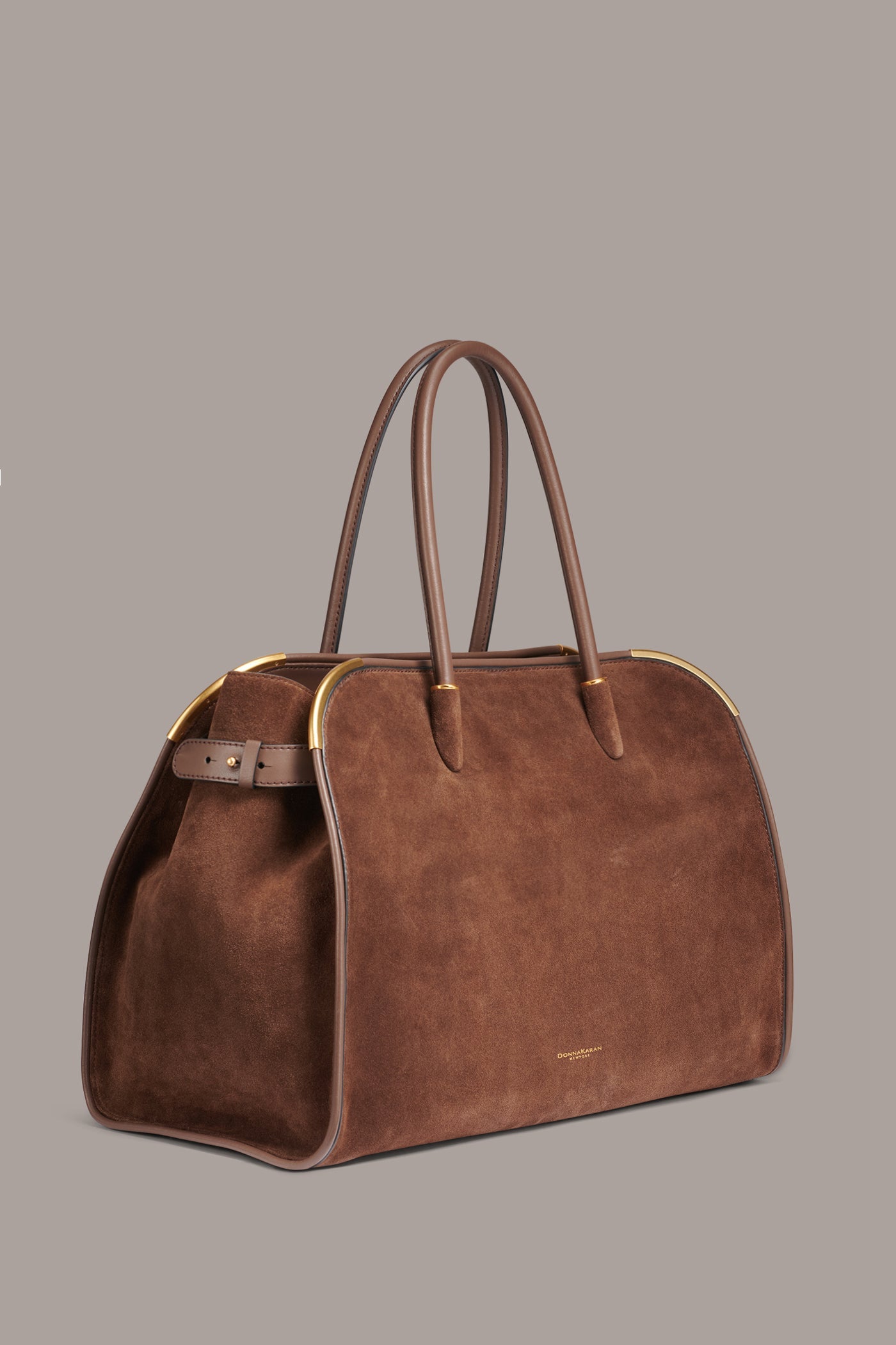 Chocolate SATIN TOTE Donna Karan
