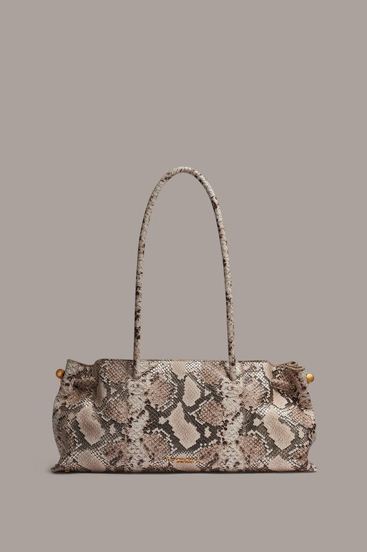 Neutral Multi CASHMERE SNAKE-EFFECT MEDIUM TOTE Donna Karan