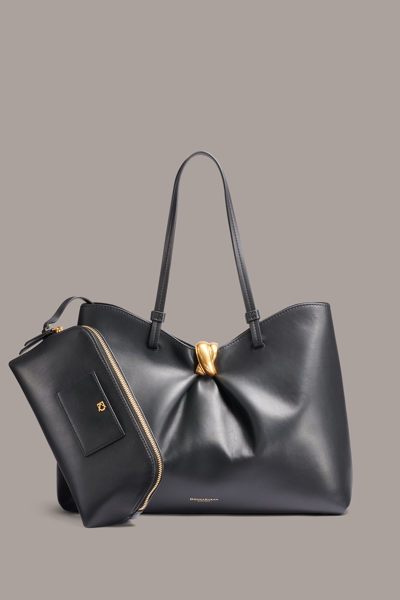 Black / Gold CAMBRIC TOTE Donna Karan