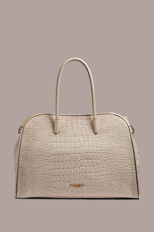 Moth SATIN CROC-EFFECT SUEDE TOTE Donna Karan