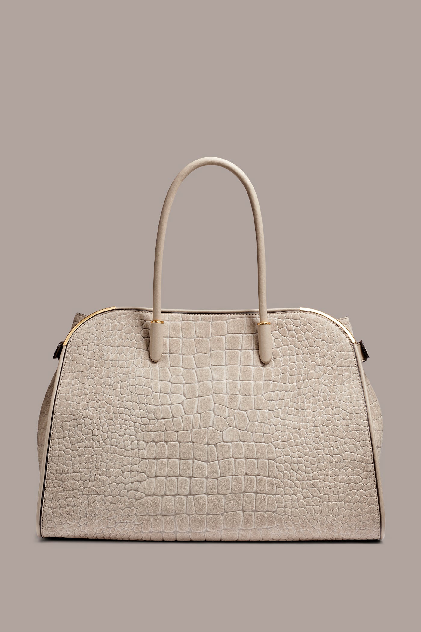Moth SATIN CROC-EFFECT SUEDE TOTE Donna Karan