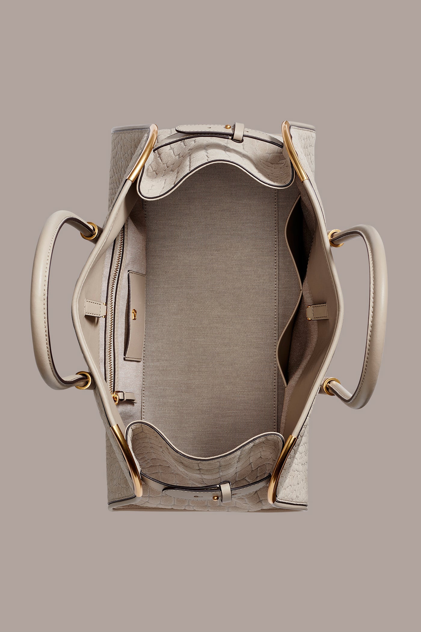 Moth SATIN CROC-EFFECT SUEDE TOTE Donna Karan