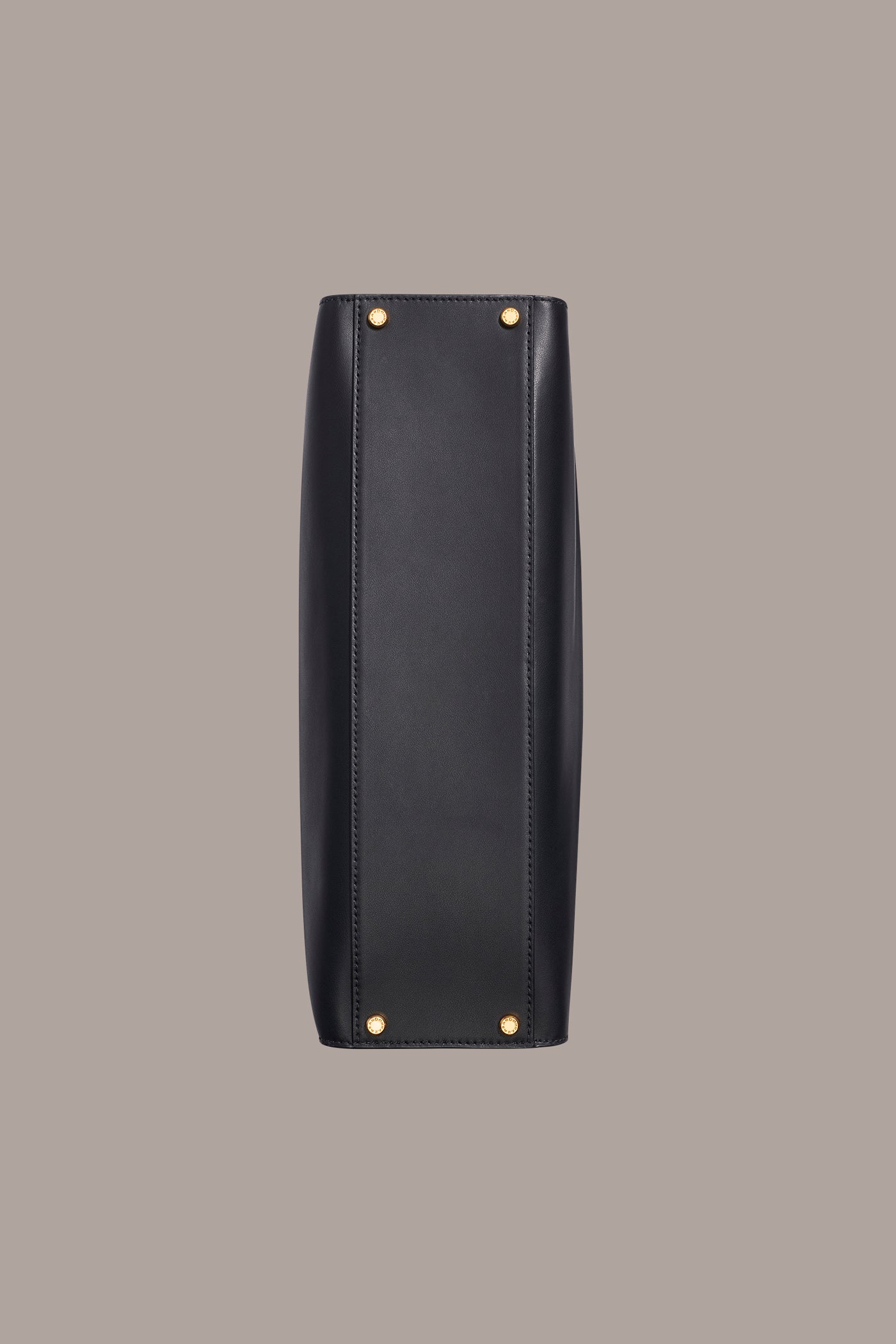 Black / Gold MERINO LEATHER LOGO TOTE Donna Karan