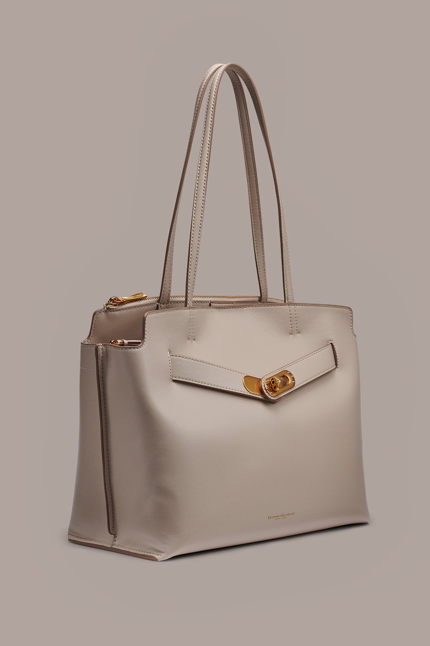 Sand BRIDGEHAMPTON LEATHER TOTE Donna Karan