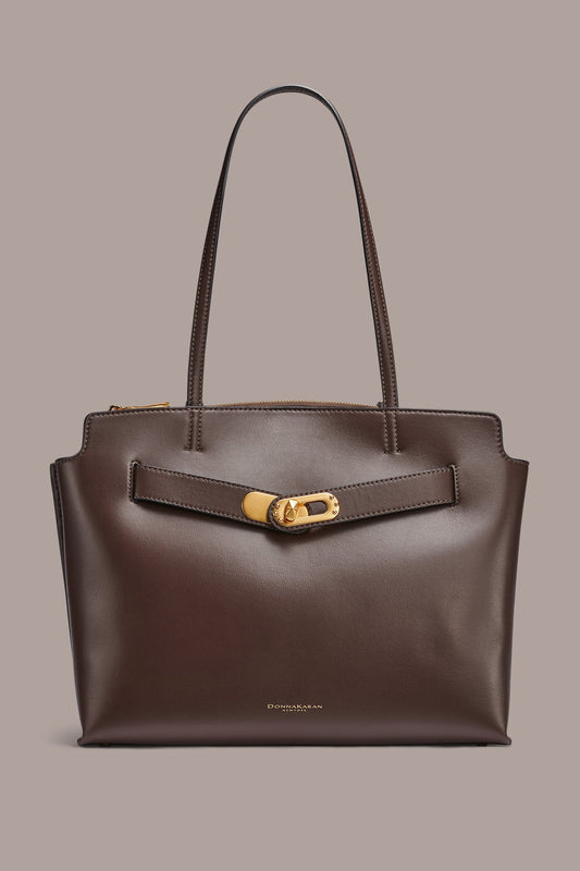 Umber BRIDGEHAMPTON LEATHER TOTE Donna Karan