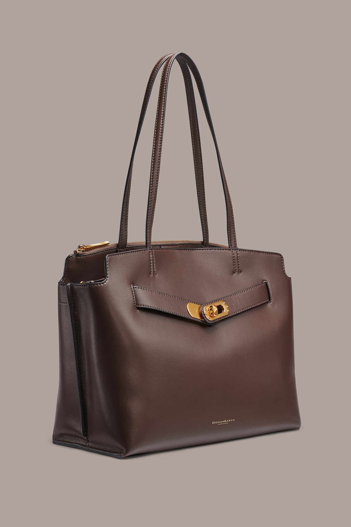 Umber BRIDGEHAMPTON LEATHER TOTE Donna Karan