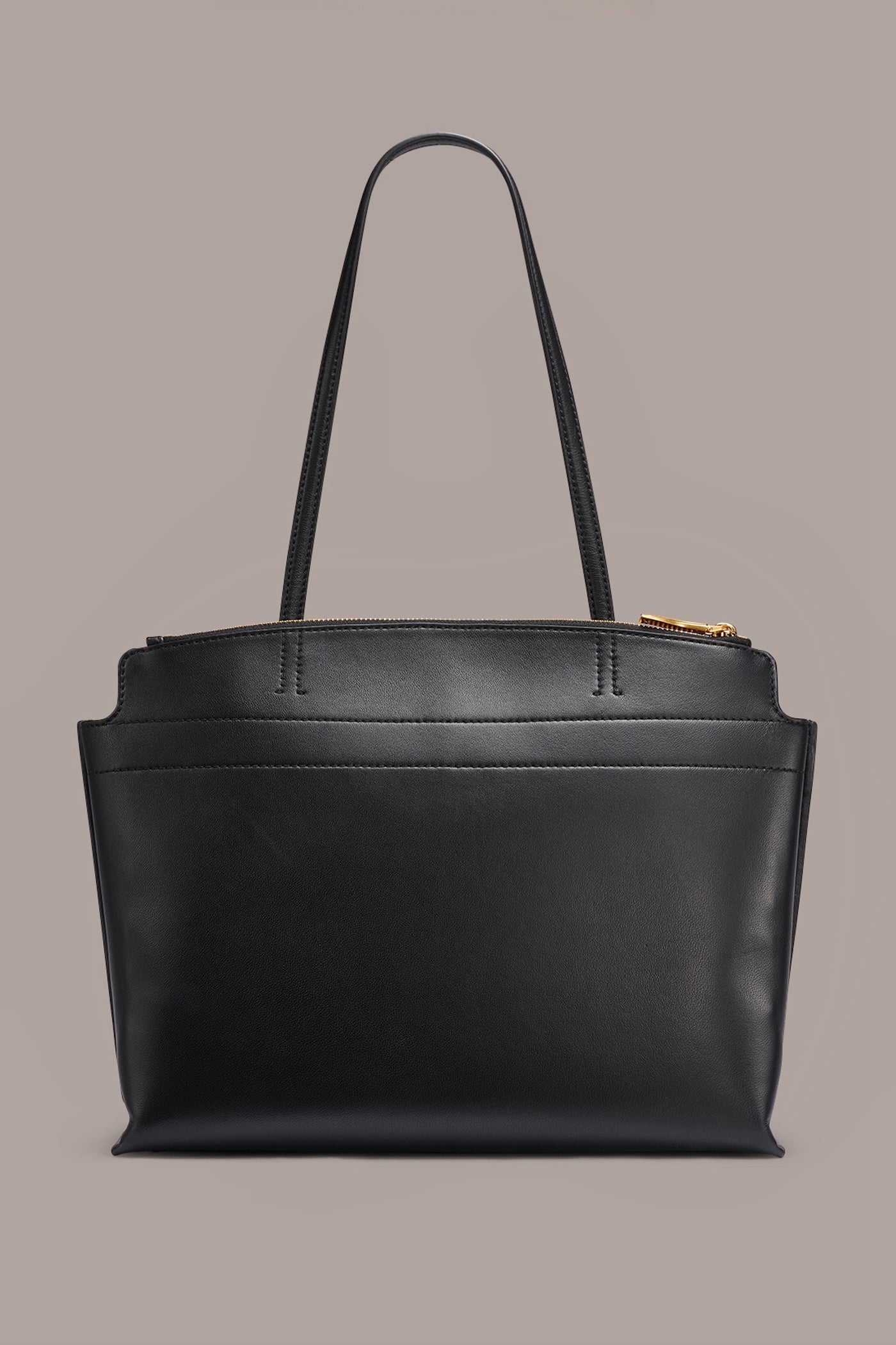 Black / Gold BRIDGEHAMPTON LEATHER TOTE Donna Karan