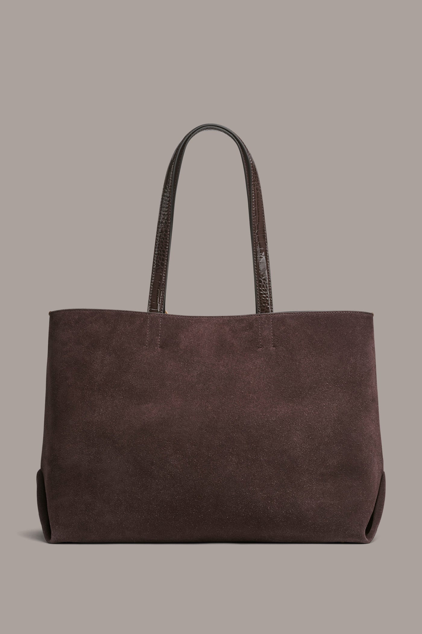 CHOCOLATE PLUM GEORGETTE SUEDE TOTE Donna Karan