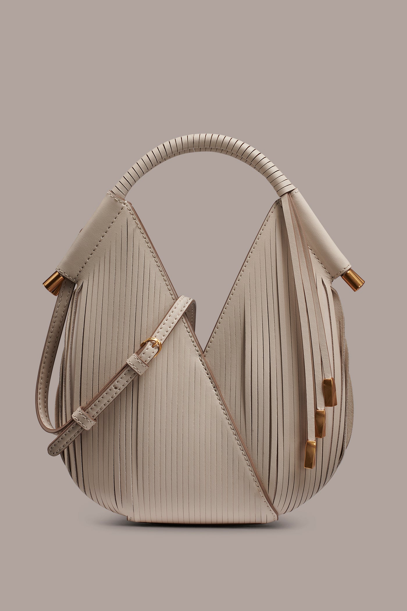 Sand BALDWIN LASER-CUT LEATHER MICRO CROSSBODY BAG Donna Karan