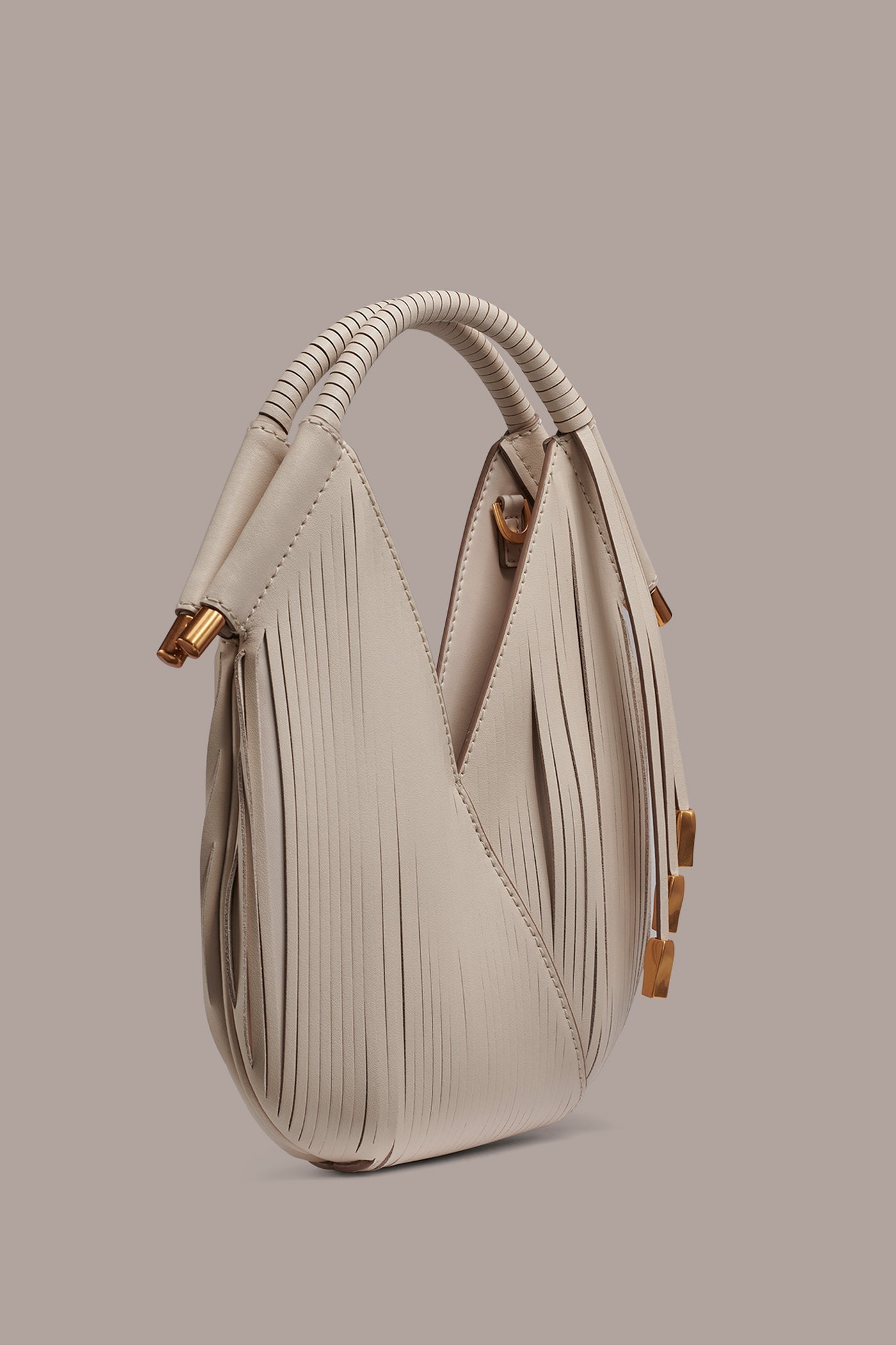 Sand BALDWIN LASER-CUT LEATHER MICRO CROSSBODY BAG Donna Karan