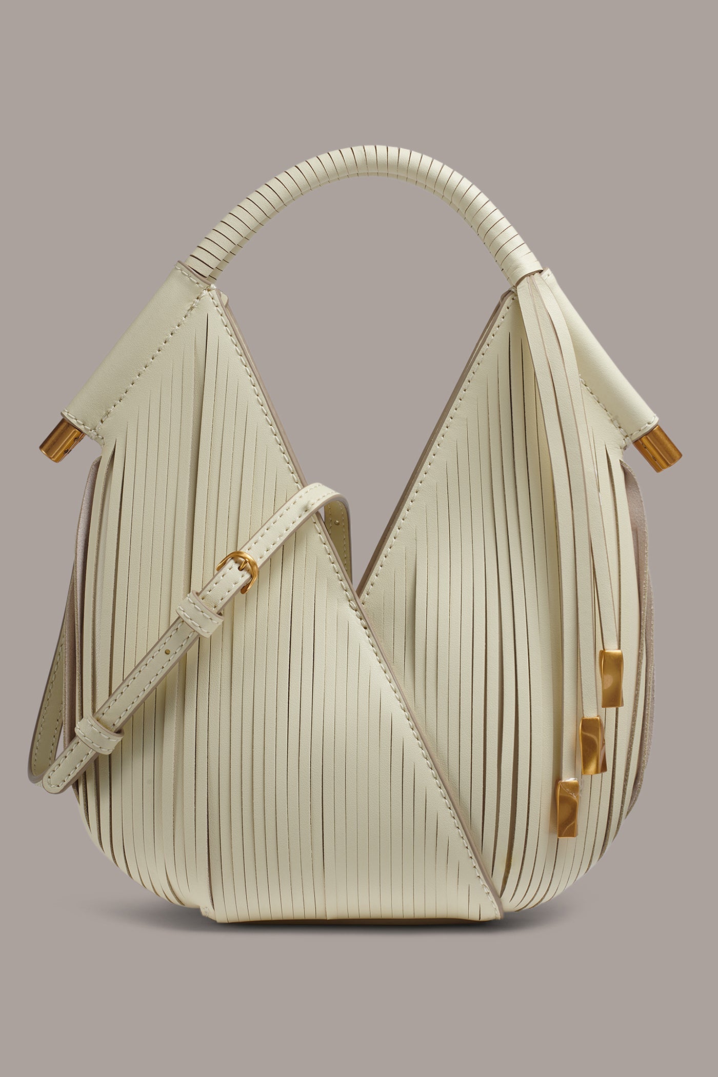 Butter Cream BALDWIN LASER-CUT LEATHER MICRO CROSSBODY BAG Donna Karan