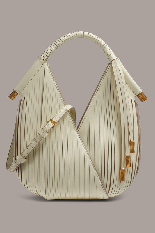 Butter Cream BALDWIN LASER-CUT LEATHER MICRO CROSSBODY BAG Donna Karan