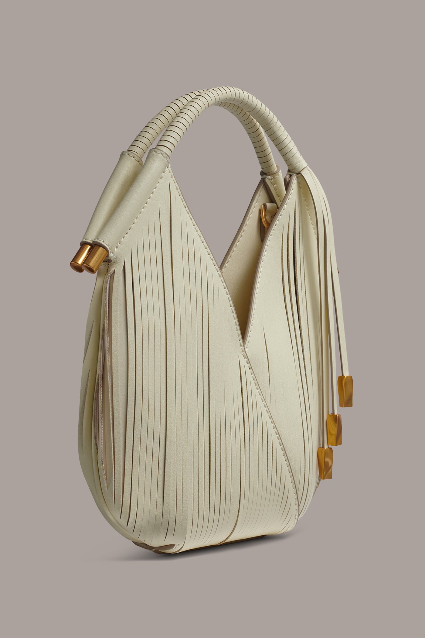 Butter Cream BALDWIN LASER-CUT LEATHER MICRO CROSSBODY BAG Donna Karan
