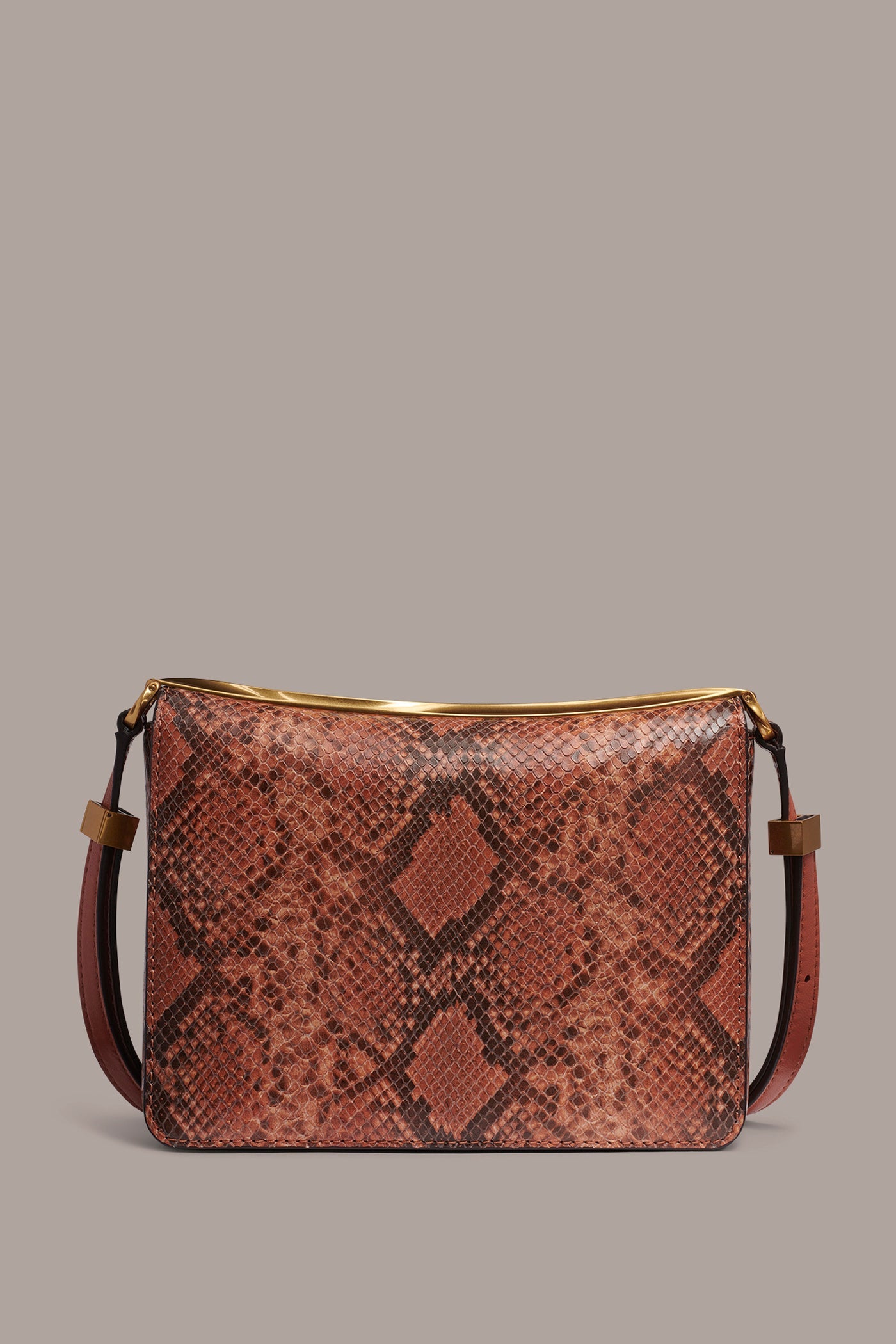 Amber JERICHO SNAKE-EFFECT LEATHER SHOULDER BAG Donna Karan