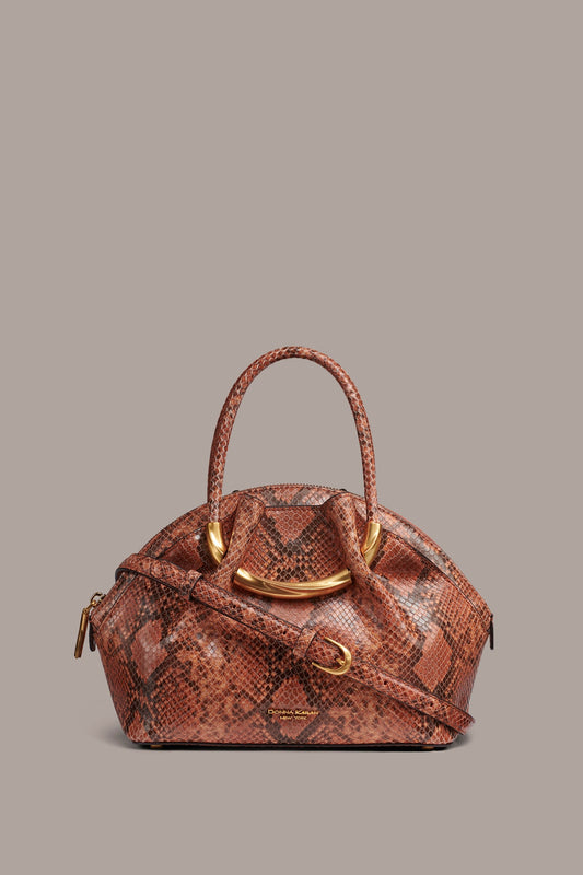 Amber OXFORD SNAKE-EFFECT LEATHER CROSSBODY BAG Donna Karan