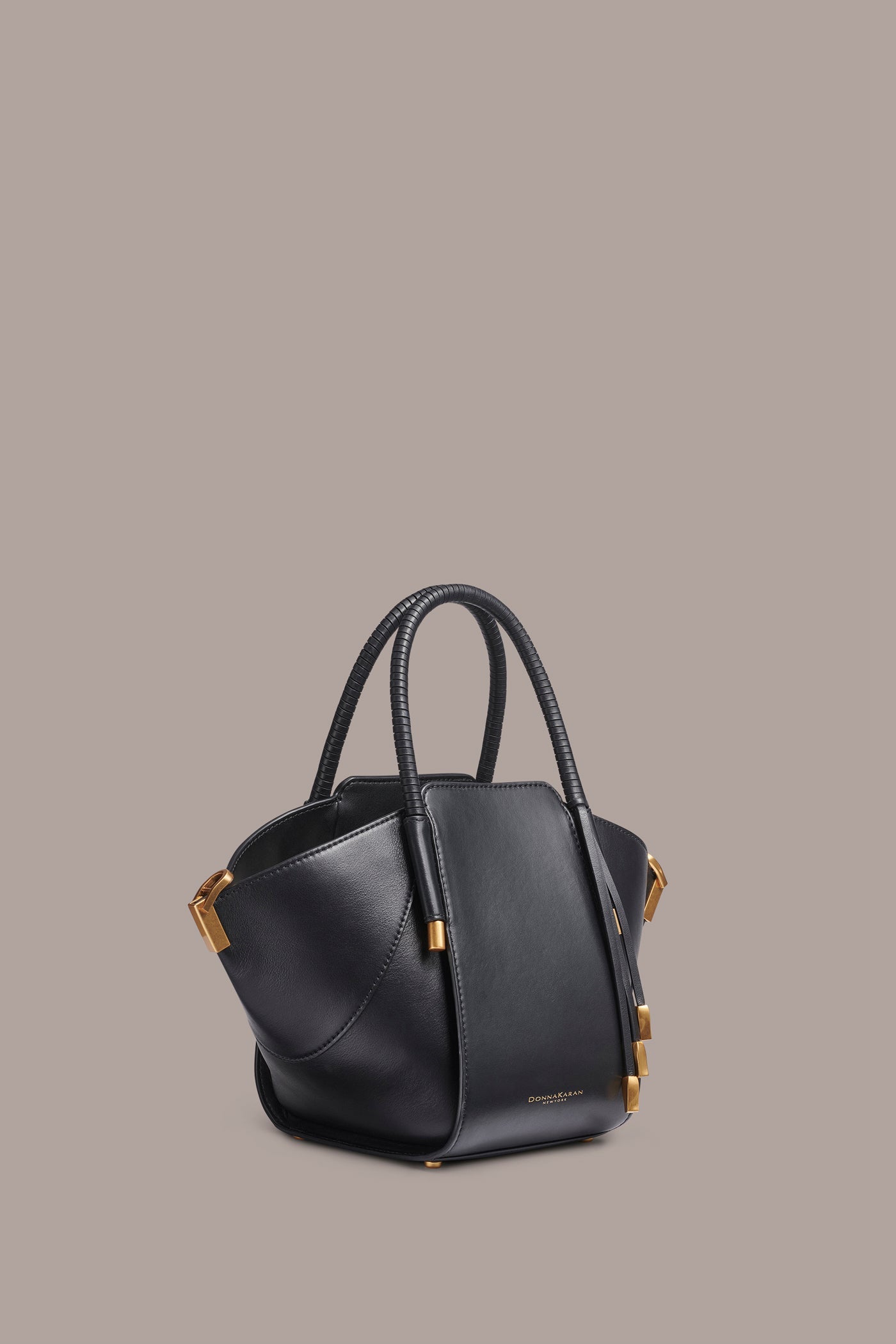 Black / Gold BALDWIN LEATHER CROSSBODY BAG Donna Karan