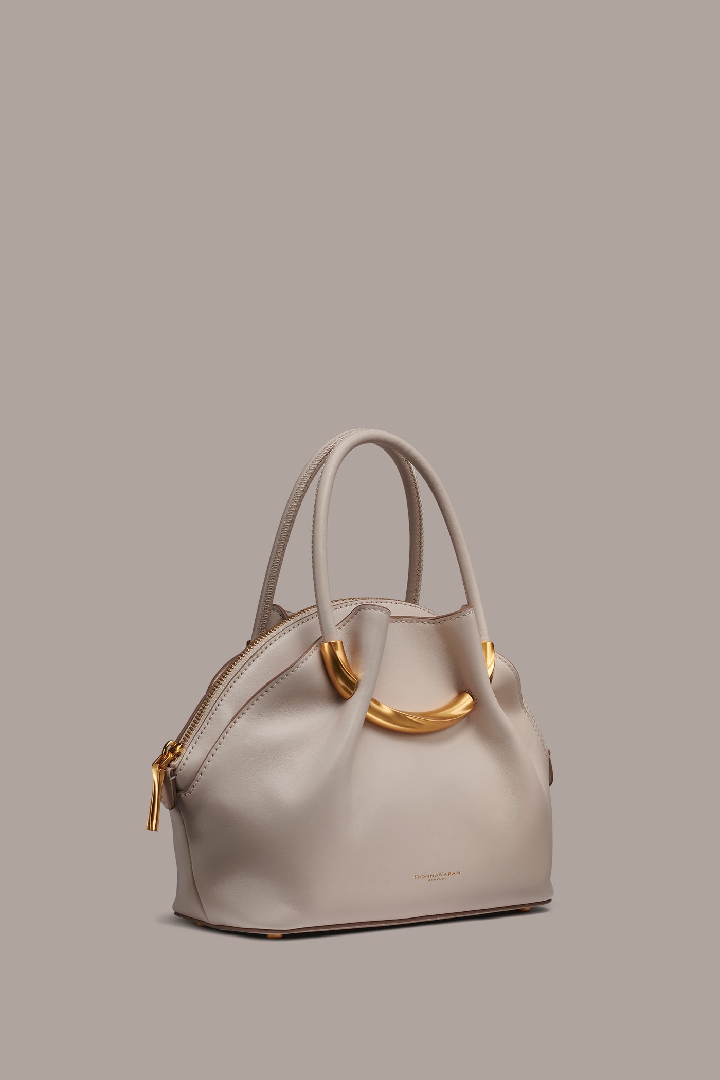 Sand OXFORD LEATHER CROSSBODY BAG Donna Karan