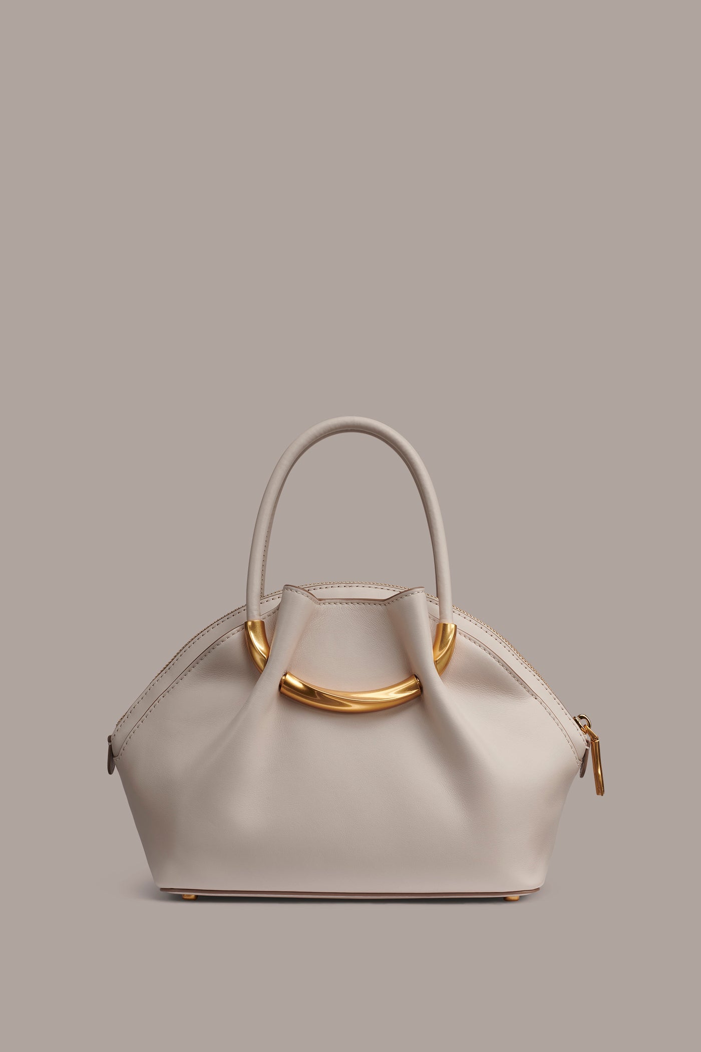 Sand OXFORD LEATHER CROSSBODY BAG Donna Karan