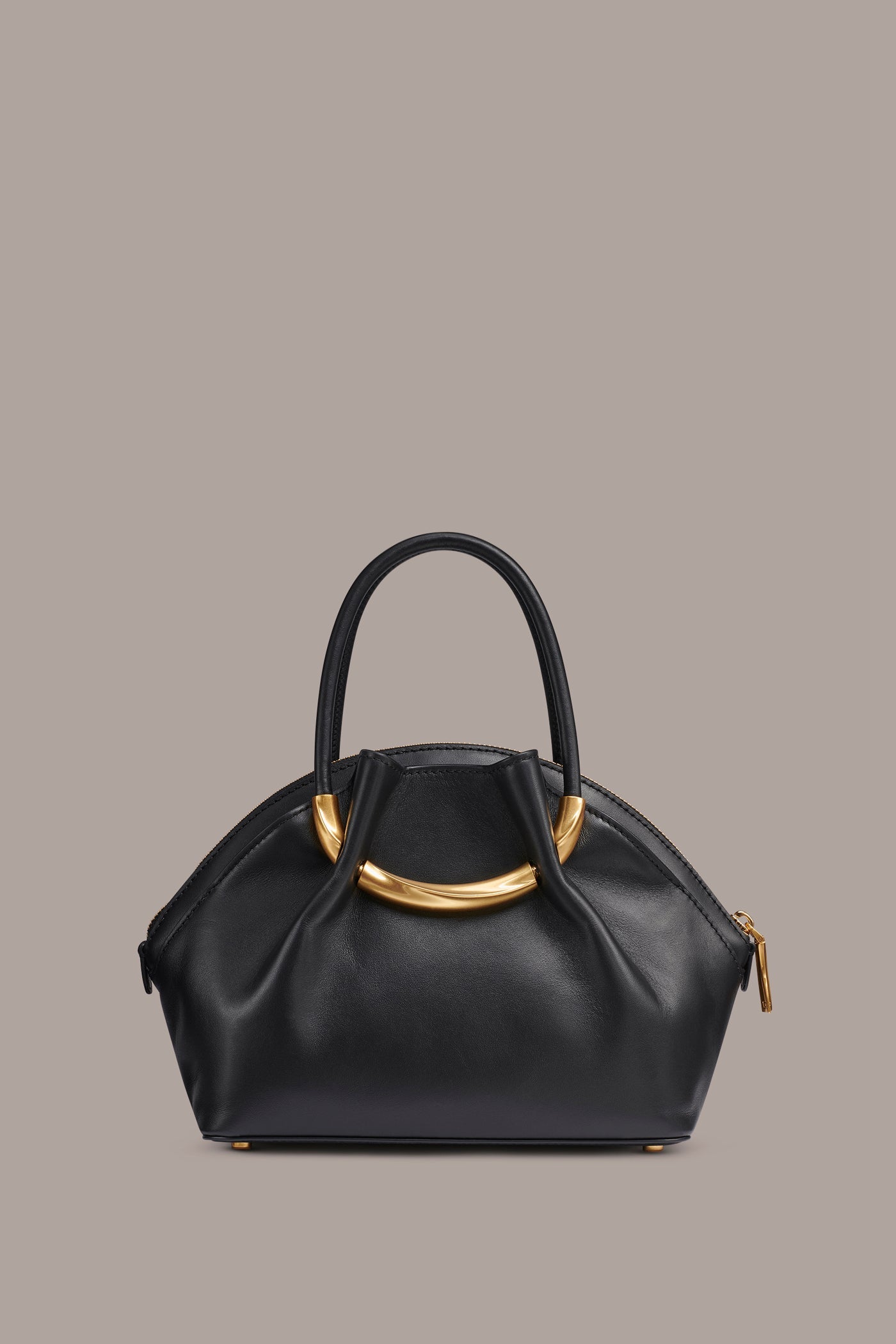 Black / Gold OXFORD LEATHER CROSSBODY BAG Donna Karan