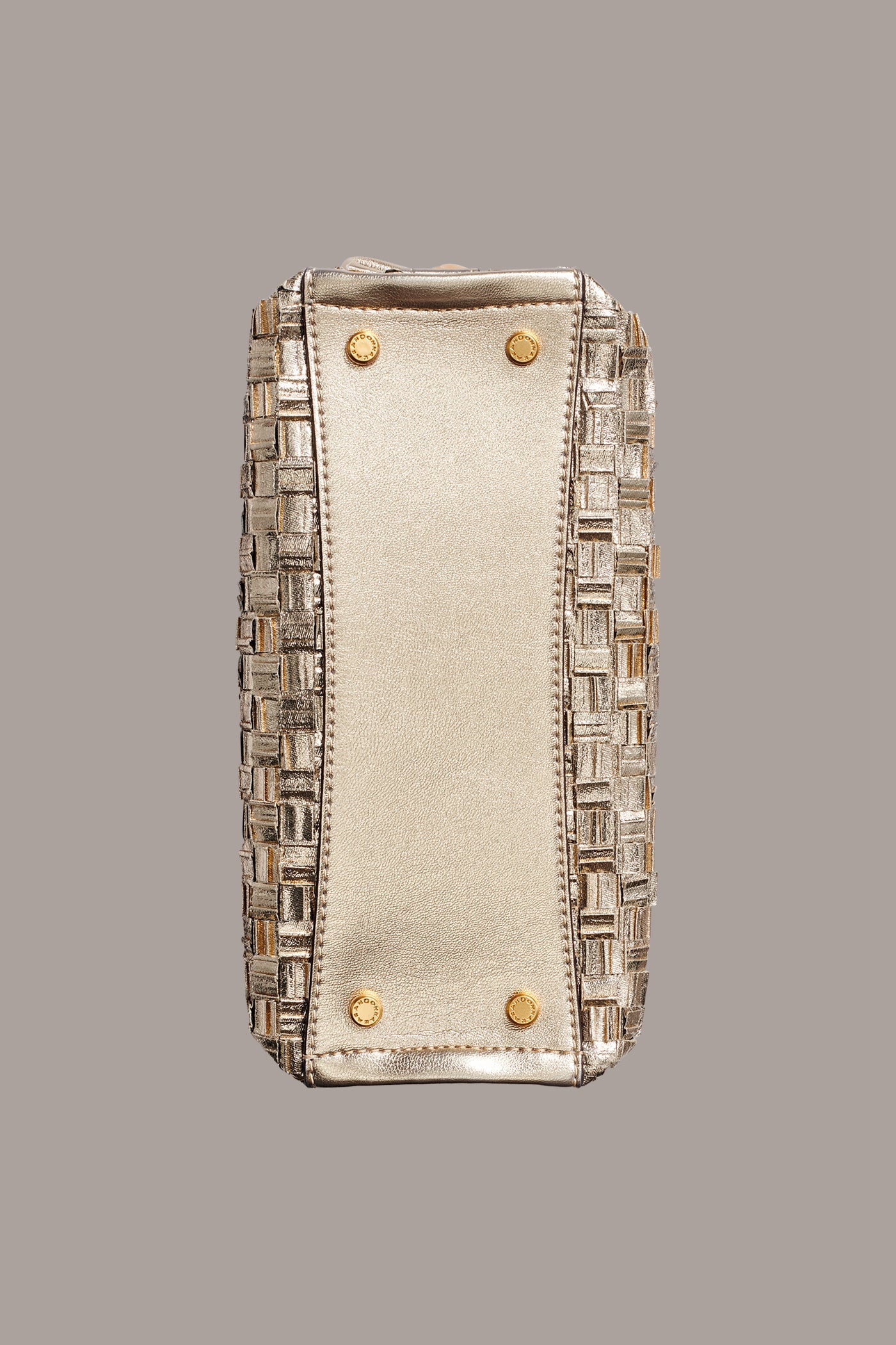 Gold CASHMERE METALLIC BRAIDED CROSSBODY BAG Donna Karan