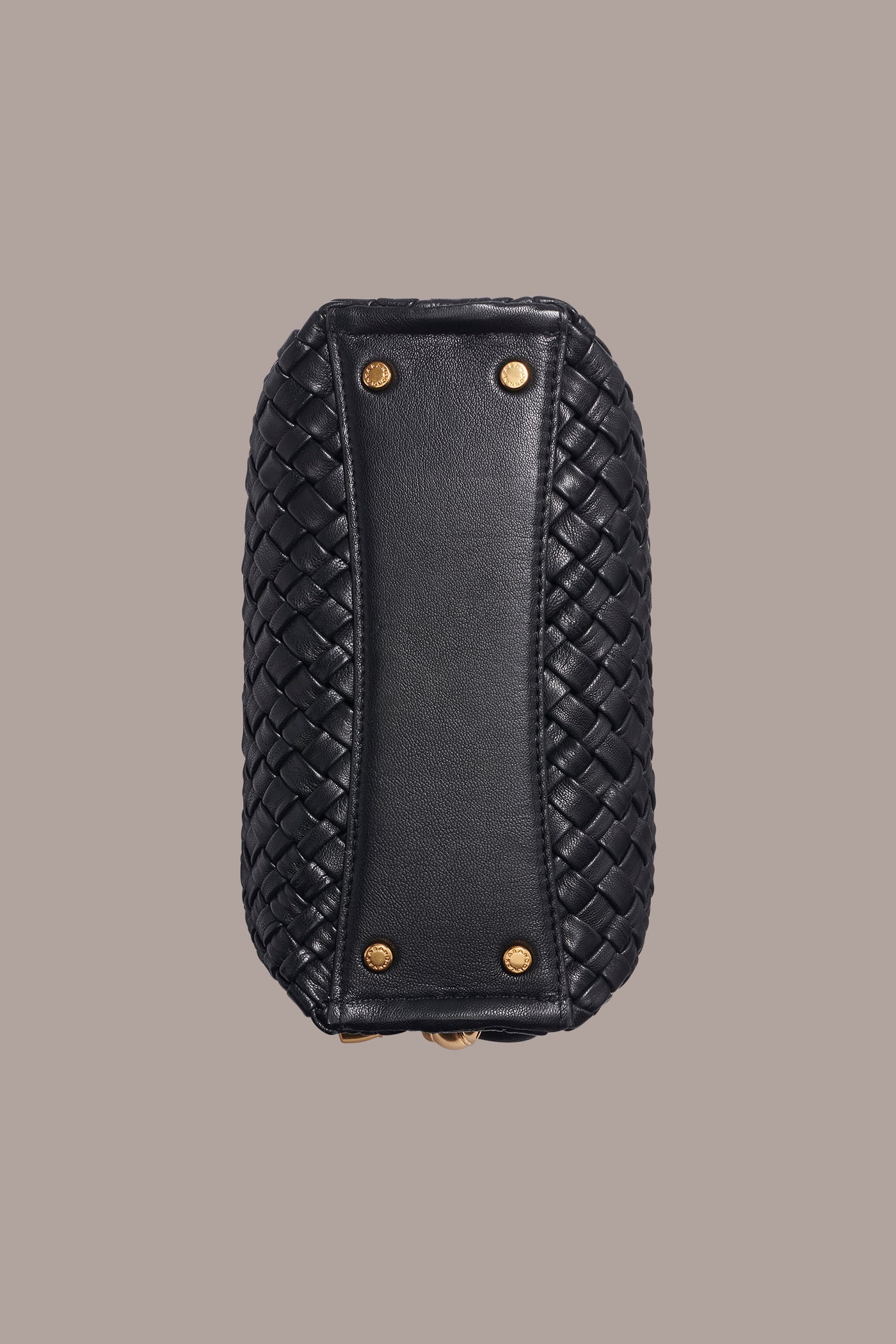 Black / Gold CASHMERE WOVEN LEATHER CROSSBODY BAG Donna Karan