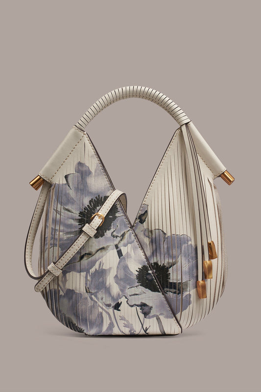 Bone BALDWIN FLORAL LASER-CUT LEATHER MICRO CROSSBODY Donna Karan