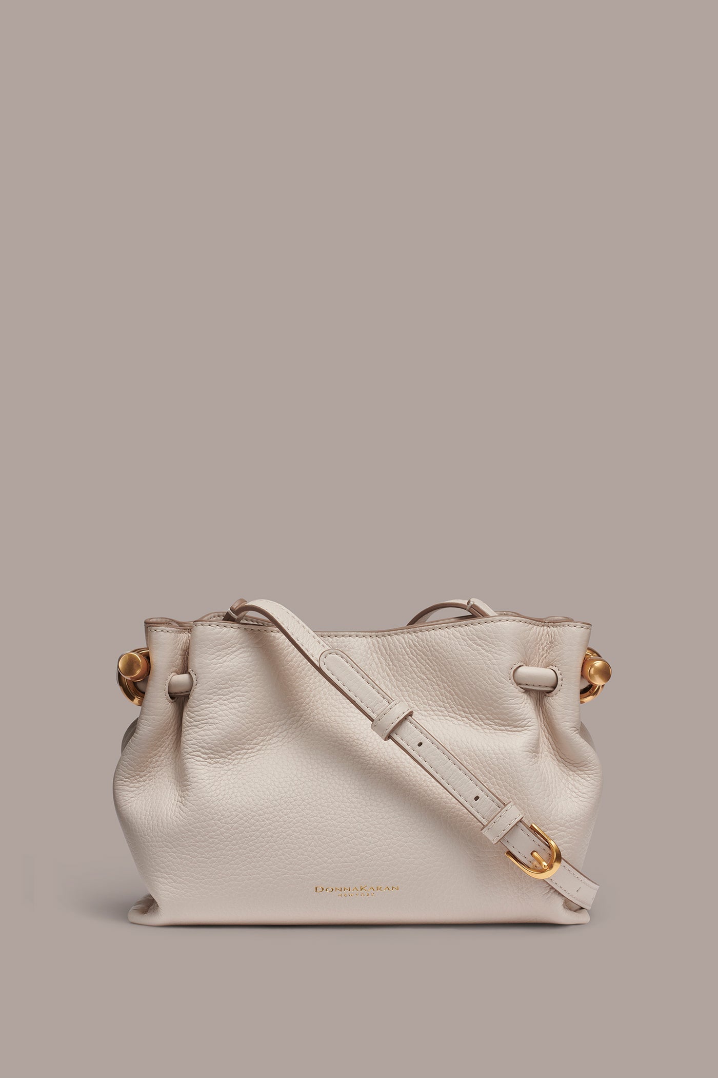 SAND CASHMERE LEATHER CROSSBODY BAG Donna Karan