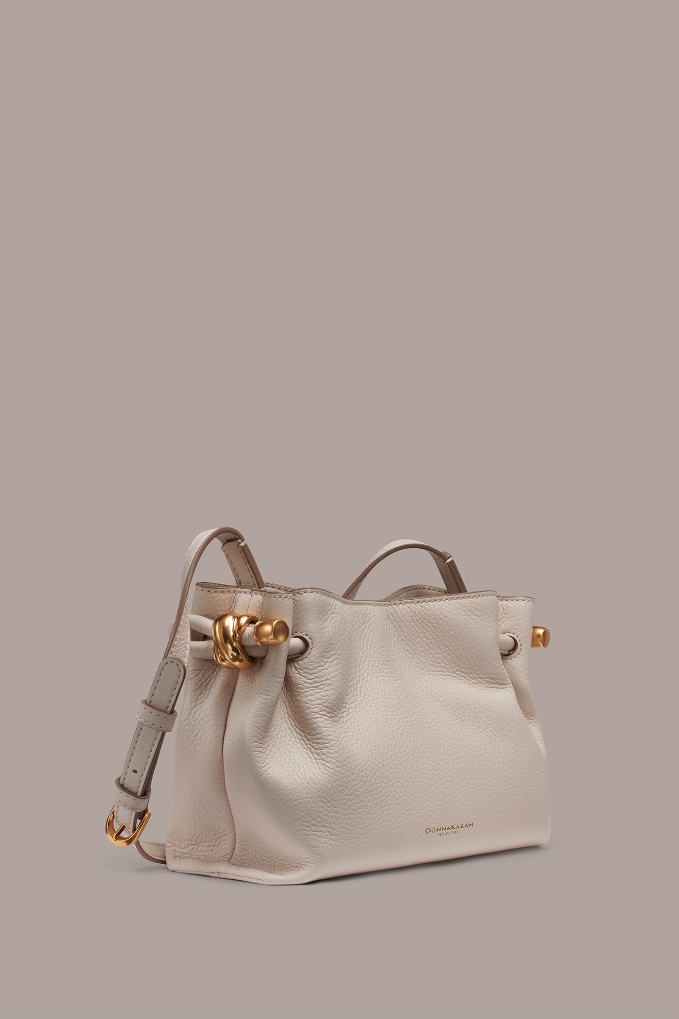 SAND CASHMERE LEATHER CROSSBODY BAG Donna Karan