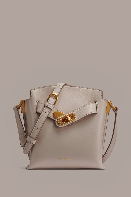 Sand BRIDGEHAMPTON LEATHER CROSSBODY BAG Donna Karan