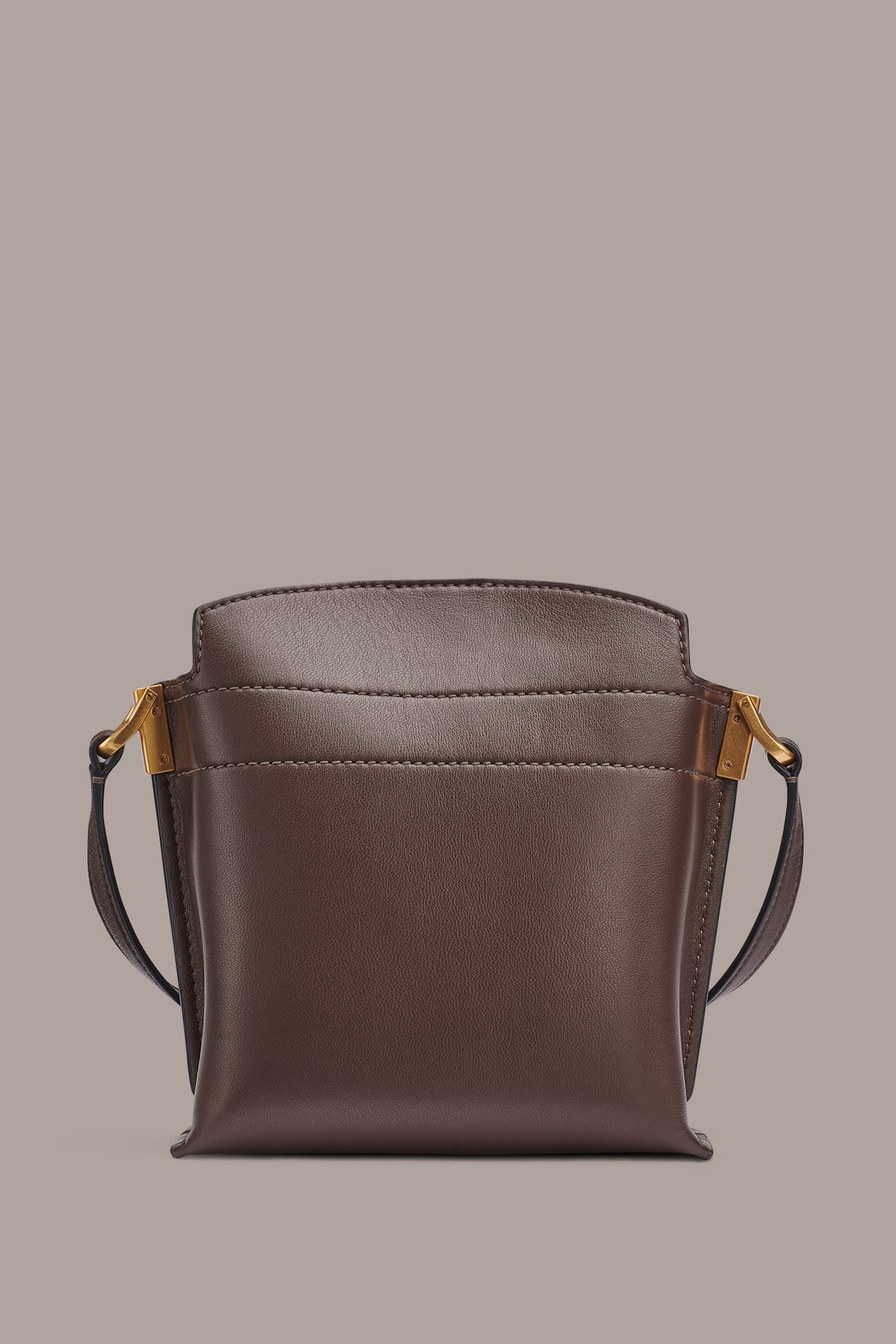 Umber BRIDGEHAMPTON LEATHER CROSSBODY BAG Donna Karan