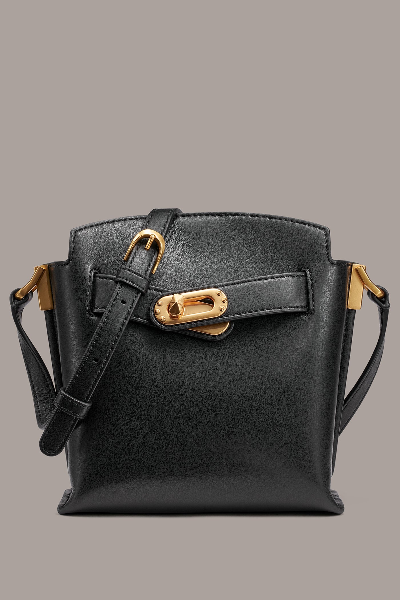 Black BRIDGEHAMPTON LEATHER CROSSBODY BAG Donna Karan