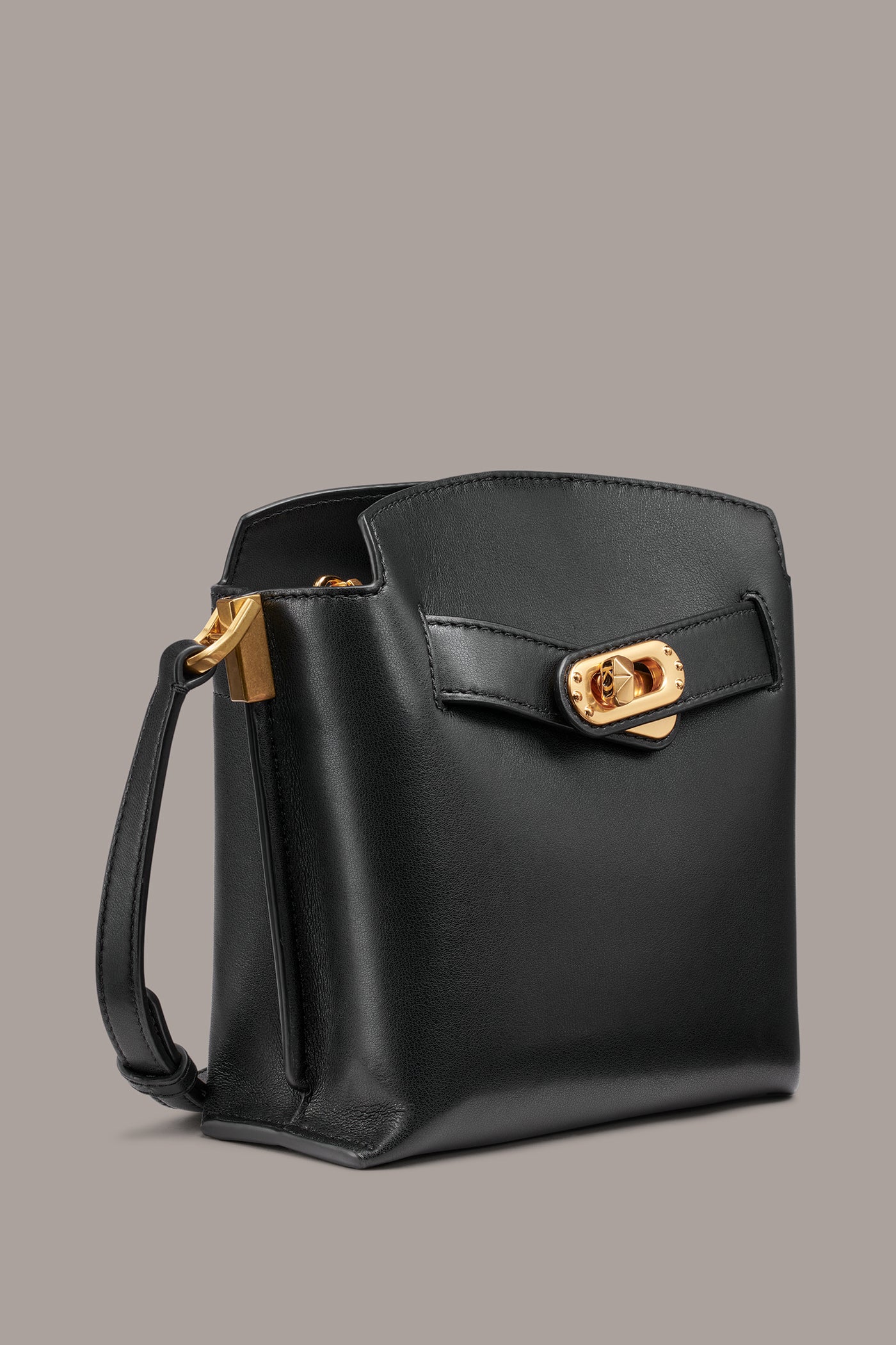 Black BRIDGEHAMPTON LEATHER CROSSBODY BAG Donna Karan