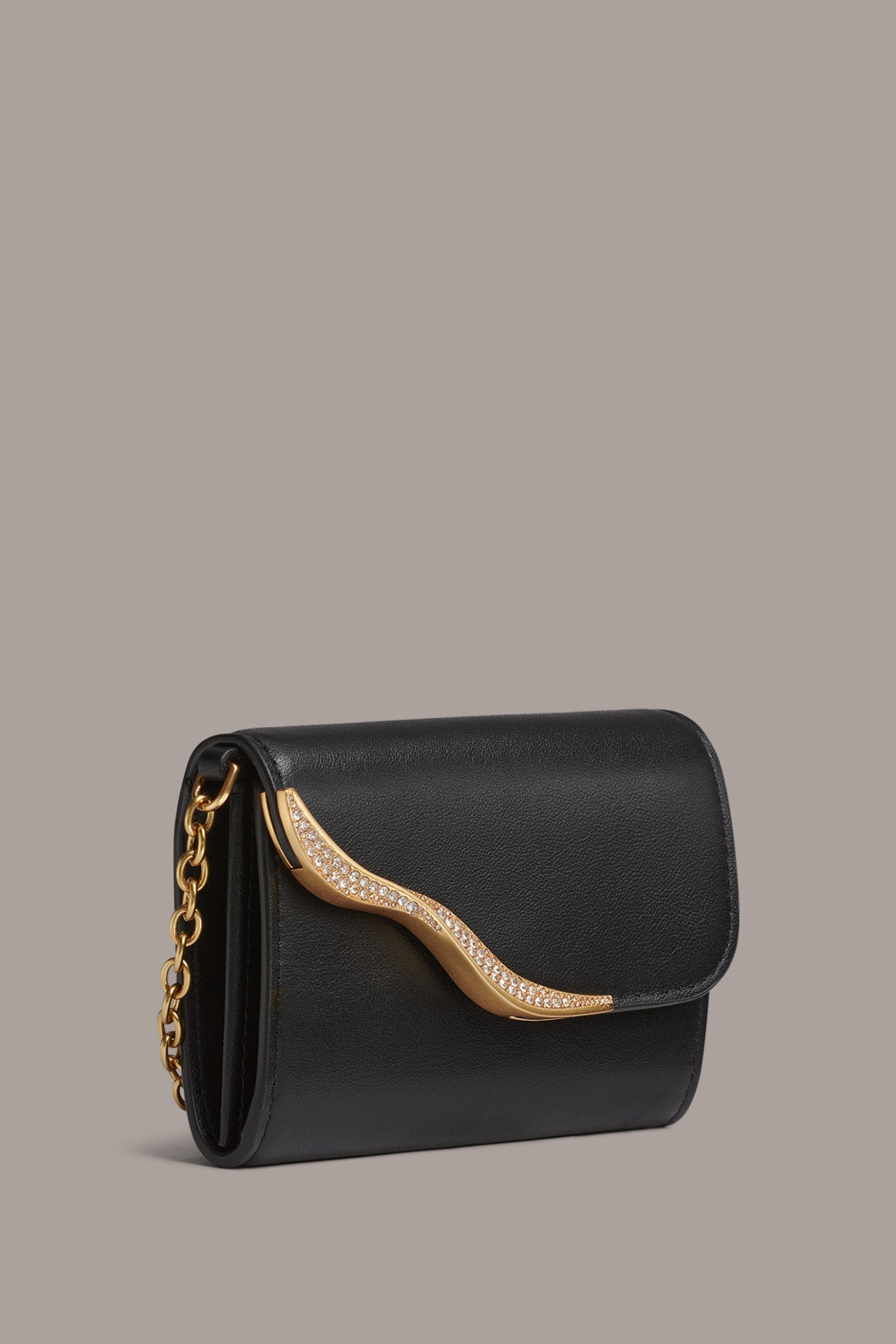 Black MALVERNE PAVE MINI CROSSBODY BAG Donna Karan