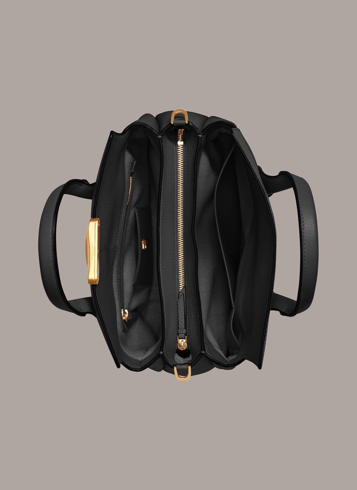 Black AMAGANSETT LEATHER SATCHEL BAG Donna Karan