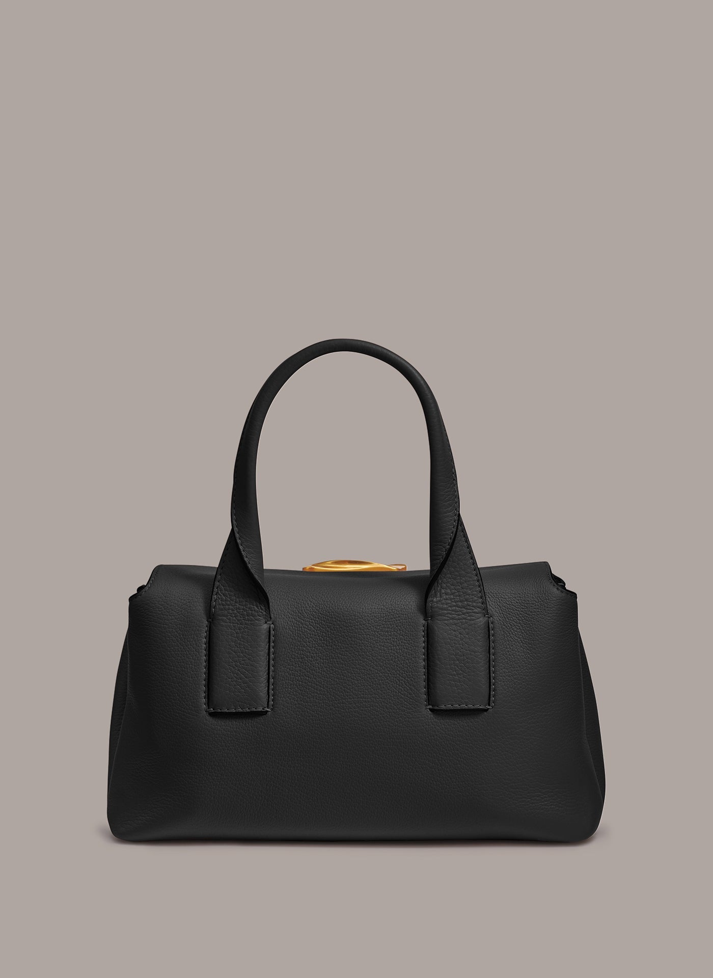 Black AMAGANSETT LEATHER SATCHEL BAG Donna Karan