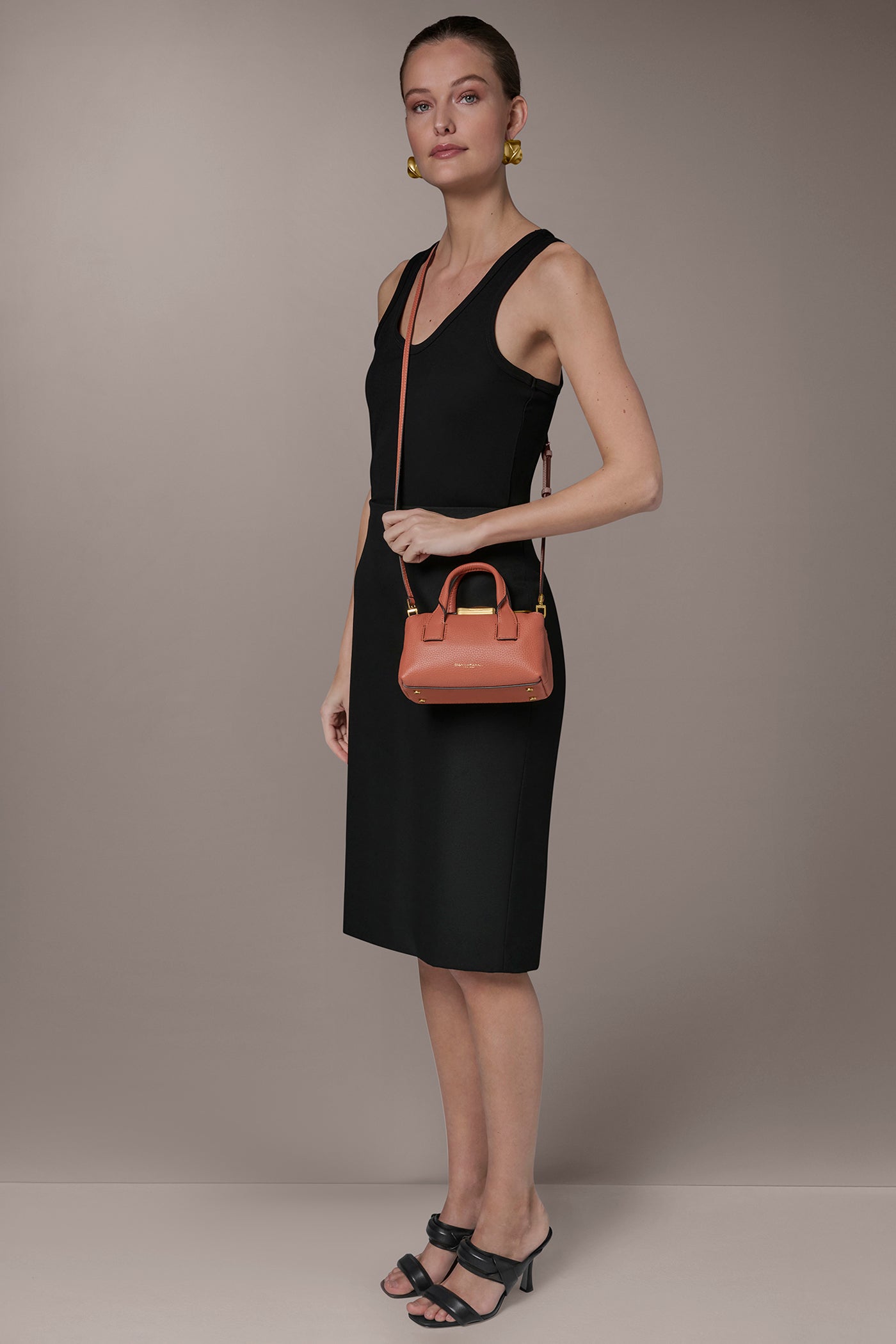 Amber AMAGANSETT LEATHER MINI SATCHEL BAG Donna Karan