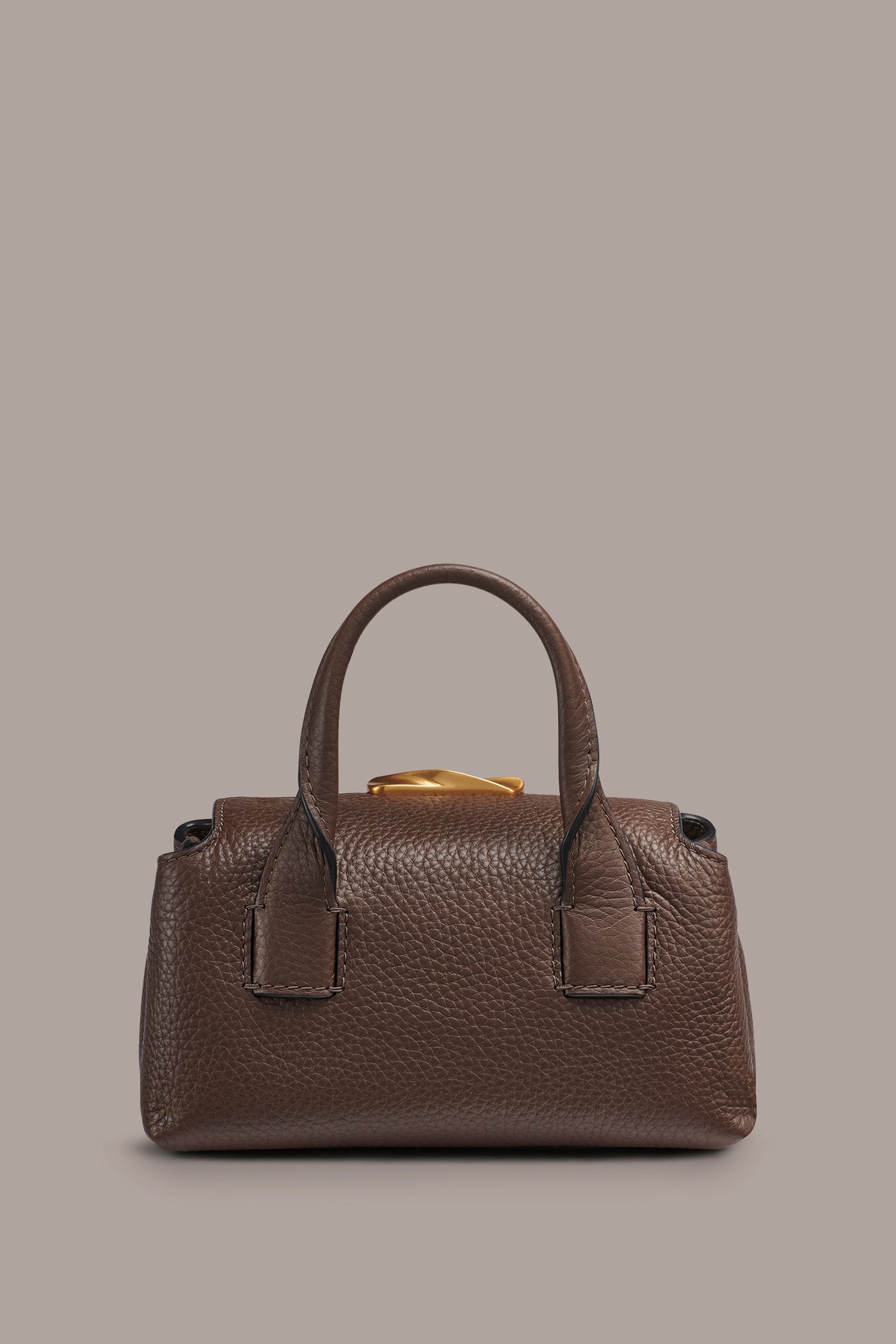 Umber AMAGANSETT LEATHER MINI SATCHEL BAG Donna Karan
