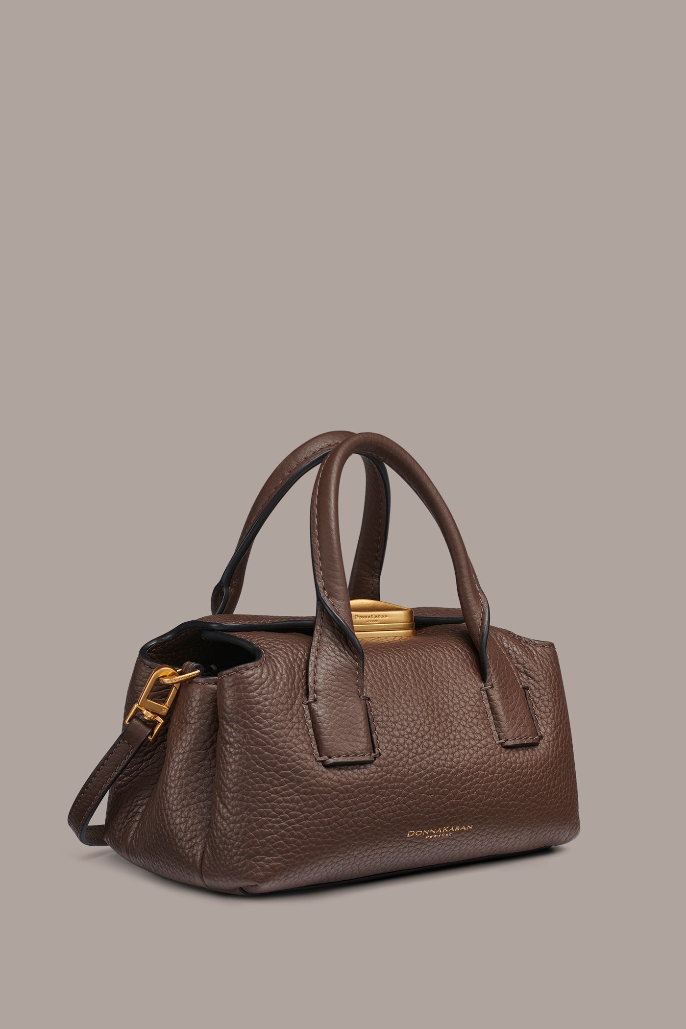 Umber AMAGANSETT LEATHER MINI SATCHEL BAG Donna Karan