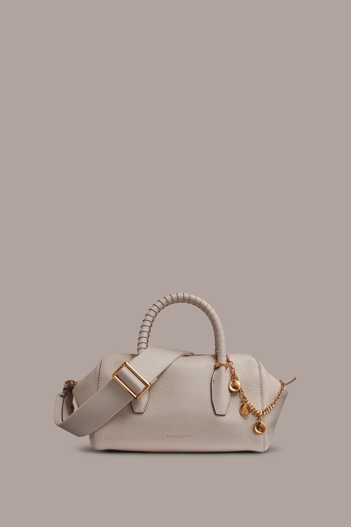 Sand CHANTILLY LEATHER MINI SATCHEL BAG Donna Karan