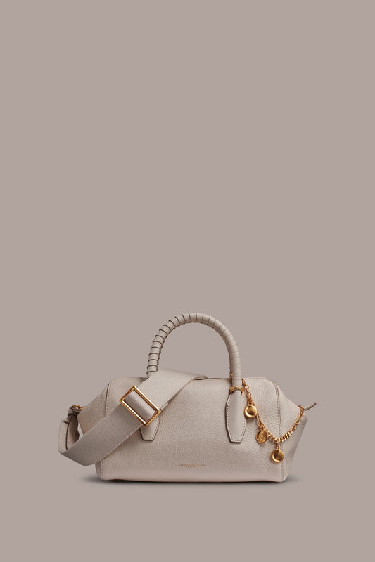 Sand CHANTILLY LEATHER MINI SATCHEL BAG Donna Karan