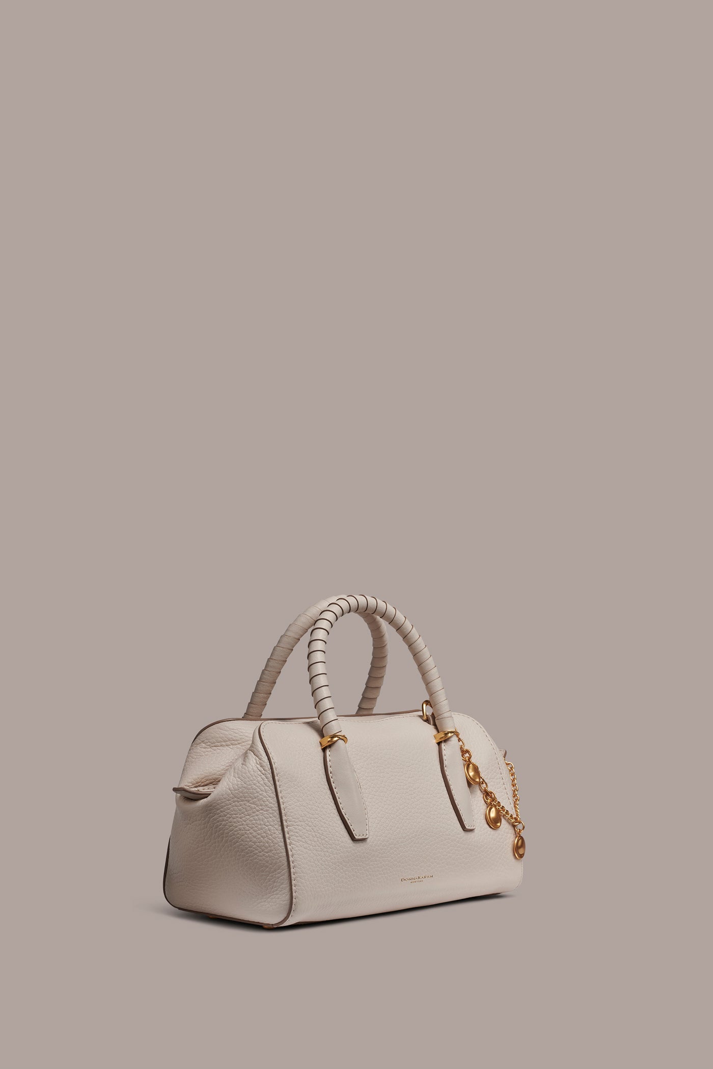 Sand CHANTILLY LEATHER MINI SATCHEL BAG Donna Karan