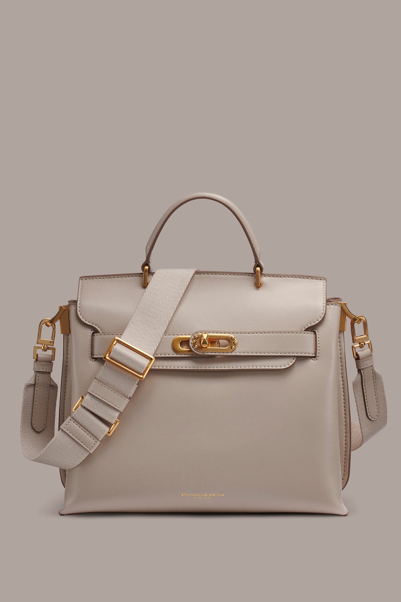 Sand BRIDGEHAMPTON LEATHER SATCHEL BAG Donna Karan